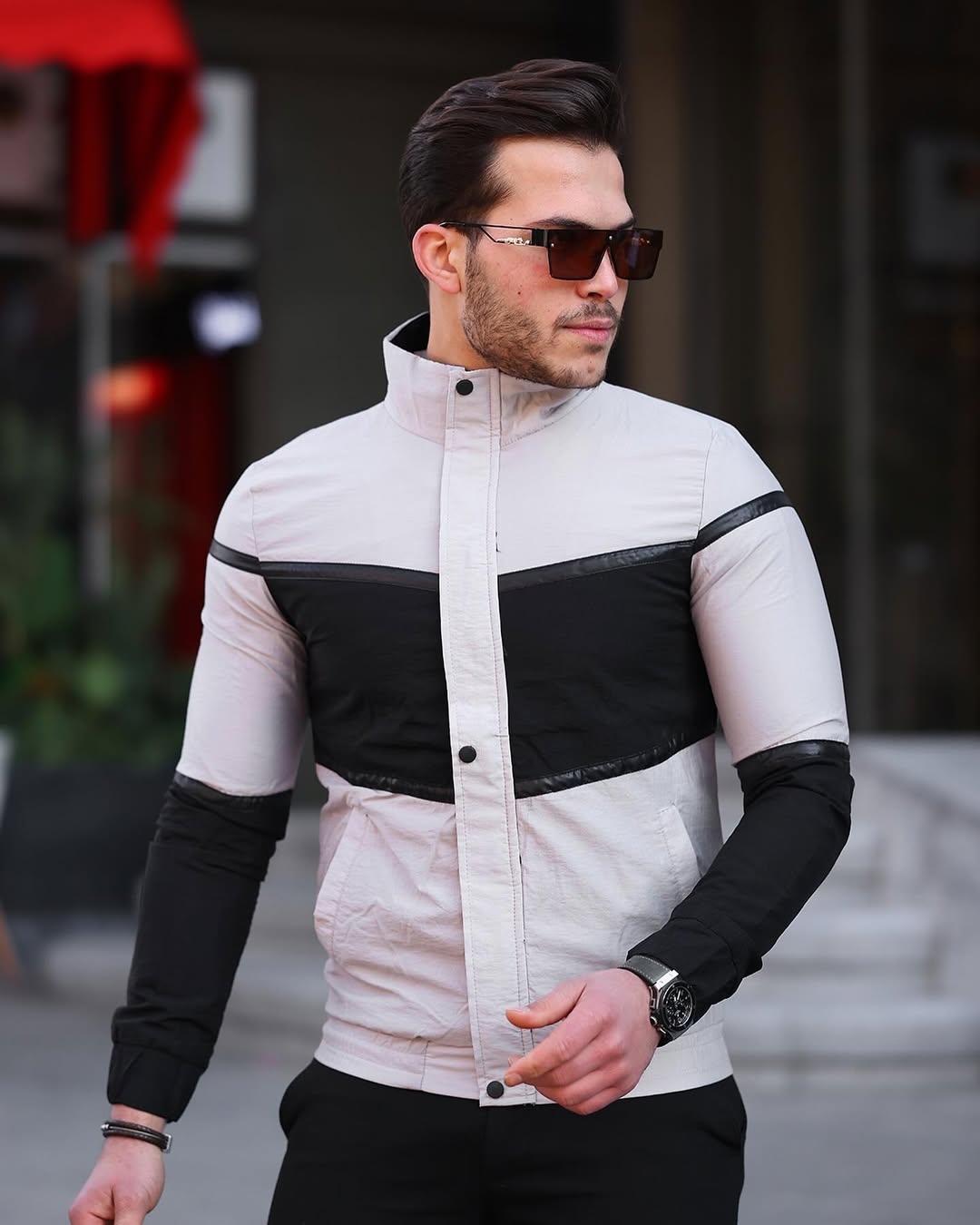 Veste Homme Moderne Bicolore